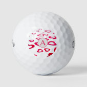 Monogram Valentine personalisiert Golfball (Vorderseite)