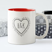 Monogram Valentinstag Heart Coffee Tasse