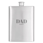 Monogram Vater Est Modern Simple Flachmann (Vorderseite)