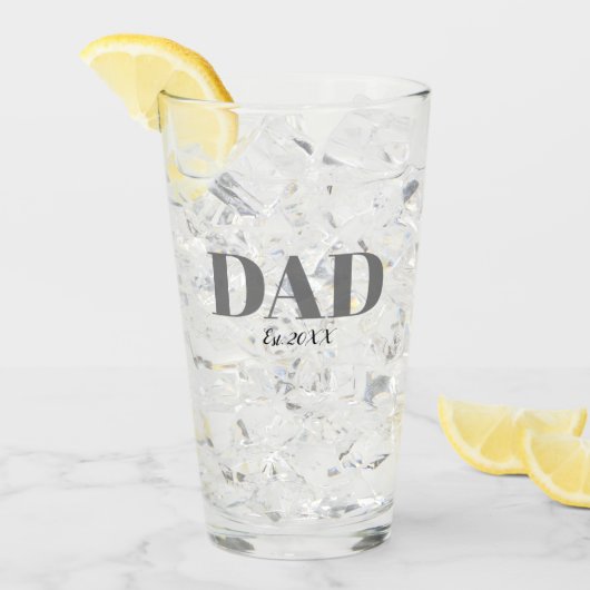 Monogram Vater Est Modern Simple Glas (Vorderseite Ice)