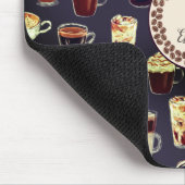 Monogram Venti Coffee Lover Fall Dunkel Lila Mousepad (Ecke)