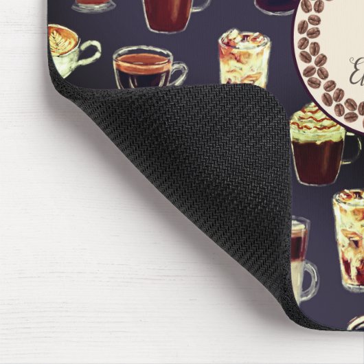 Monogram Venti Coffee Lover Fall Dunkel Lila Mousepad (Ecke)