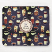 Monogram Venti Coffee Lover Fall Dunkel Lila Mousepad (Vorne)
