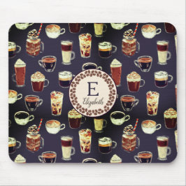 Monogram Venti Coffee Lover Fall Dunkel Lila Mousepad