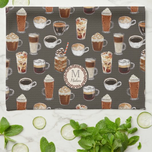 Monogram Venti Coffee Lover Geschirrtuch (Gefaltet)