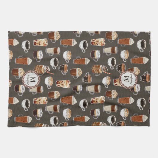 Monogram Venti Coffee Lover Geschirrtuch (Horizontal)