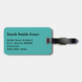 Monogram Verdigris Green auf Black Polka Dot Gepäckanhänger (Rückseite horizontal)