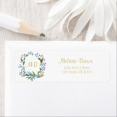 Monogram Vergiss-Me-Not Wreath Blue Flowers Niedli (Insitu)