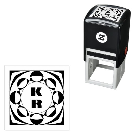 Monogram Vertical Initials Self-Inking Stamp Permastempel (Beispiel)