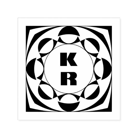 Monogram Vertical Initials Self-Inking Stamp Permastempel (Design)