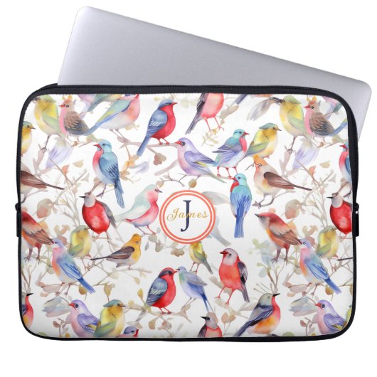 Monogram Verzauberung Wasserfarbenmuster Laptopschutzhülle (Vorderseite)