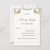 Monogram Victorian Christian Wedding RSVP Card Karte (Vorderseite)