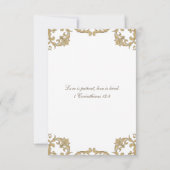 Monogram Victorian Christian Wedding RSVP Card Karte (Rückseite)