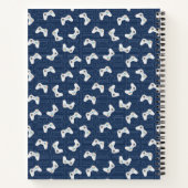 Monogram Video Gamer Pattern Individuelle Name Notizblock (Rückseite)