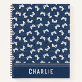 Monogram Video Gamer Pattern Individuelle Name Notizblock (Vorderseite)