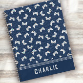 Monogram Video Gamer Pattern Individuelle Name Notizblock