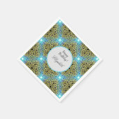 Monogram Viktorianisch Golden Elegante Spitzenleis Serviette (Ecke)