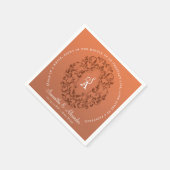 Monogram Viktorianisches Wappen Gothic Terracotta Serviette (Ecke)