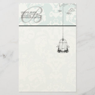 Monogram Vintag Bird Cage Stationierung Briefpapier