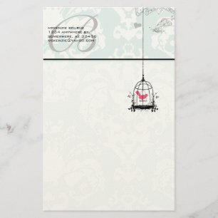 Monogram Vintag Bird Cage Stationierung Briefpapier