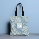 Monogram Vintag Blue Floral Muster Tasche<br><div class="desc">Dieses Design zeichnet sich durch eine Vintage Blüte in blau mit Ihrem personalisierten Monogramm aus. Personalisieren Sie diese,  indem Sie den Text in dem dafür vorgesehenen Textfeld bearbeiten. #Tasche #Tasche #bags #accessoires #giftsforher #monogram #personalized gities</div>