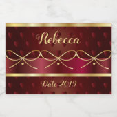 Monogram Vintag Burgundy Color Luxury Gold Decke Lebensmitteletikett (Einzelnes Label)