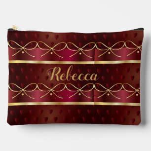 Monogram Vintag Burgundy Color Luxury Gold Decke Zubehörtasche