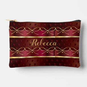Monogram Vintag Burgundy Color Luxury Gold Decke Zubehörtasche