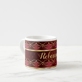 Monogram Vintag Burgundy Color Luxury Pattern Espressotasse