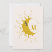 Monogram Vintag Celestial Botanical Wedding Einladung (Rückseite)