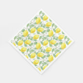 Monogram Vintag Chic Lemons Blätter und Blume Serviette (Ecke)