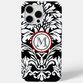 Monogram Vintag Damask Muster iPhone iPhone 15 Pro Max Hülle