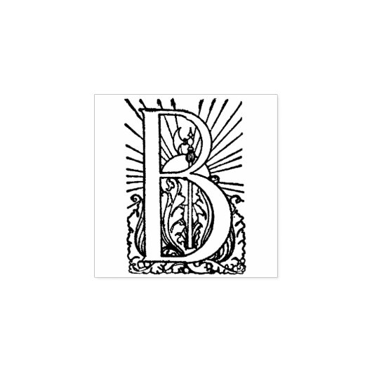 Monogram Vintag dekorativer Anfangsbuchstabe B Gummistempel (Prägung)
