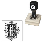 Monogram Vintag dekorativer Anfangsbuchstabe D Gummistempel (Stempel)