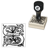 Monogram Vintag dekorativer Blumenbrief S Gummistempel (Stempel)
