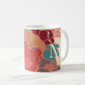 Monogram Vintag Floral Coffee Tasse (VorderseiteRechts)