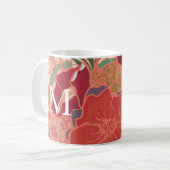 Monogram Vintag Floral Coffee Tasse (Vorderseite Links)