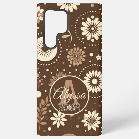 Monogram Vintag Floral Harmony Samsung Galaxy Hülle (Rückseite)