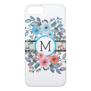 Monogram Vintag Floral Modernes Schlicht White #14 Case-Mate iPhone Hülle