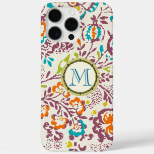 Monogram Vintag Floral Muster iPhone iPhone 16 Pro Max Hülle