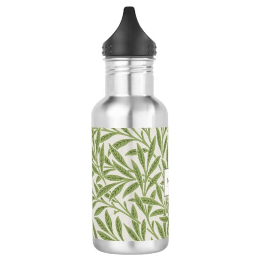 Monogram Vintag Green Willow Blätter Edelstahlflasche (Links)