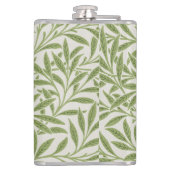 Monogram Vintag Green Willow Blätter Flachmann (Rückseite)