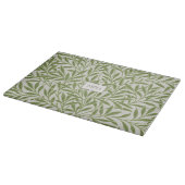 Monogram Vintag Green Willow Blätter Schneidebrett (Ecke)