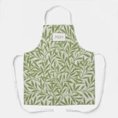 Monogram Vintag Green Willow Blätter Schürze (Vorderseite)