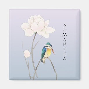 Monogram Vintag Kingfisher Lotus Magnet