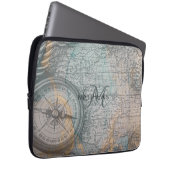 Monogram Vintag Map Compass Laptopschutzhülle (Vorne Rechts)