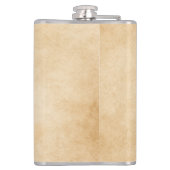 Monogram Vintag Rustic Bouquet Red Poppies Beige Flachmann (Rückseite)