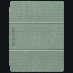 Monogram Vintag Sage Green Imitats Leather iPad Hülle<br><div class="desc">Coole Salbeigrün-Farbtöne Vintages Lederlook(Image) mit Nahteffekt (Image Effect) und anpassbarer Monogramm</div>
