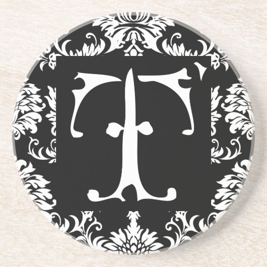 Monogram Vintag T Wedding Anniversary Untersetzer (Vorne)