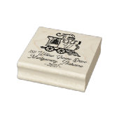 Monogram Vintag Train Christmas Tree Delivery Gummistempel (Stempel)